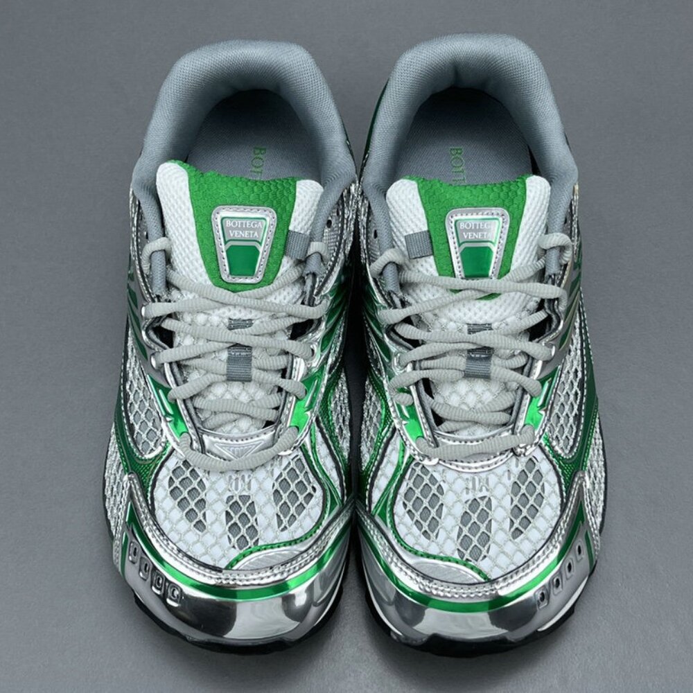 Bottega Veneta Orbit Sneaker lace-up Silver&Green - Picture 12 of 13